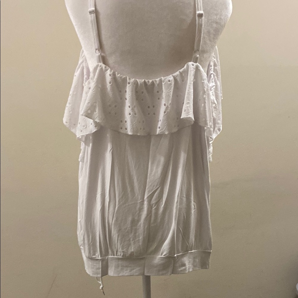 Torrid White Flutter Sleeve Ruffled Blouse - Picture 4 of 7